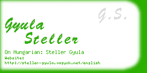 gyula steller business card